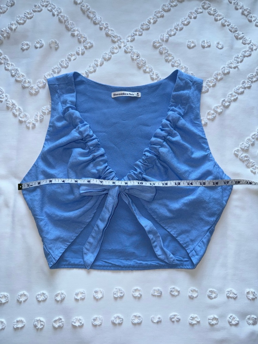 Abercrombie & Fitch Linen Tie-Front Crop Top - Picture 8 of 11